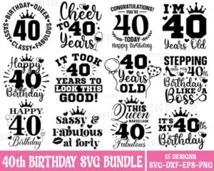 40th birthday svg