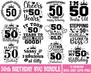 50th birthday svg